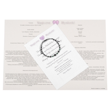 Bransoletka celebrytka czarny TURMALIN MALACHIT HEMATYT ochrona i odwaga